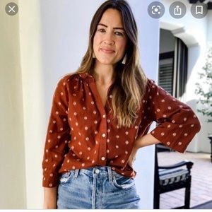 Madewell Raglan Rust / Brown Color Peasant Shirt